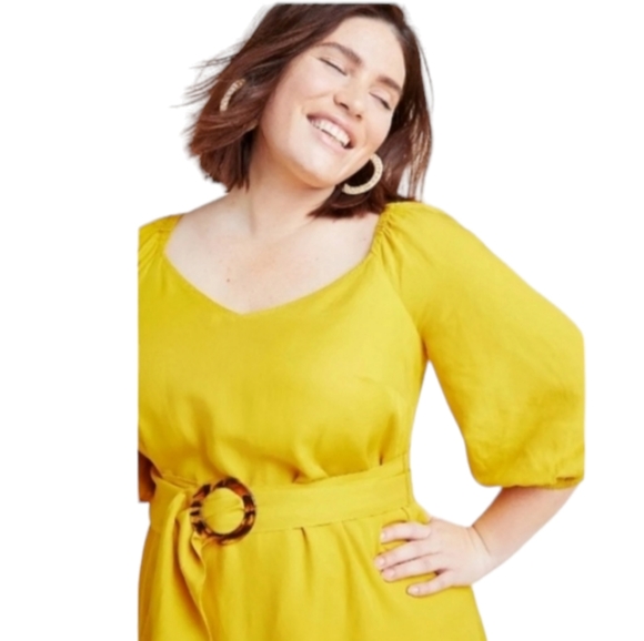 Maeve (Anthropologie) Women's Size 8 Artemis Lucienne Midi Dress in Yellow - Picture 4 of 11